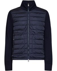 Moncler - Wool Blend Zip-Up Padded Cardigan - Lyst