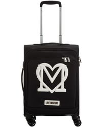 Love Moschino Logo-appliqué Cabin Suitcase in Black Womens Bags Luggage and suitcases 