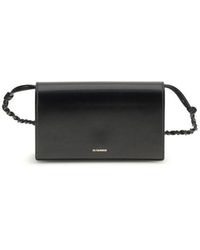 Jil Sander - Black Calf Leather Bos Taurus Wallet - Lyst