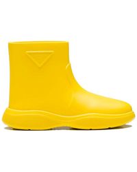 Prada - Yellow Rubber Booties - Lyst