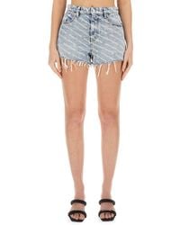 T By Alexander Wang - All Over Logo Print Shorts - Lyst