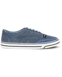 Dolce & Gabbana - Blue Linen Low Top Sneakers - Lyst