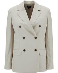 Theory - Off- Double-Breasted Jacket With Notched Revers - Lyst