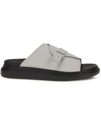 McQueen - Buckle Slide Sandals - Lyst