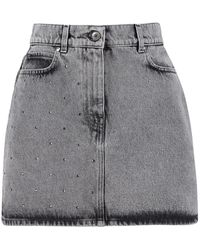 MSGM - Denim Mini Skirt - Lyst