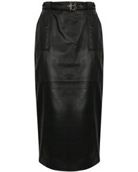 Blugirl Blumarine - Leather Skirt With Belt - Lyst