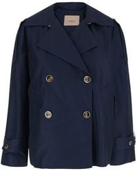 Twinset - Short Double-Breasted Trench Coat - Lyst