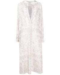 Valentino - Geometric-Print Silk-Cotton Dress - Lyst