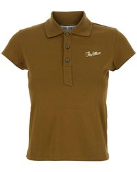 The Attico - Polo Shirt With Classic Collar And Logo Lettering Embroidery On The Front - Lyst