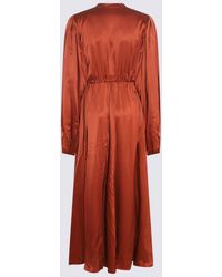 Crida Milano - Bronze Satin Matera Long Dress - Lyst