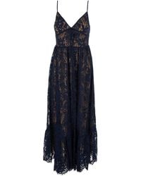 MICHAEL Michael Kors - Long V-Neck Lace Dress - Lyst
