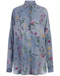 Ermanno Scervino - Silk Over Shirt With Floral Print - Lyst