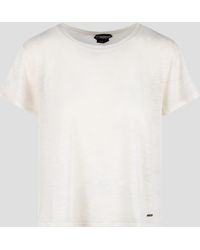 Tom Ford - Slub Cotton Jersey Crewneck T-shirt - Lyst