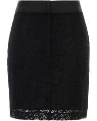 Dolce & Gabbana Lace-up Satin Mini Skirt in Black | Lyst