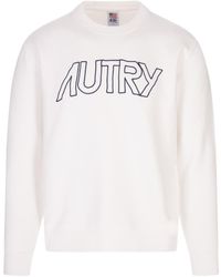 Autry - Crewneck Sweatshirt With Embroidered Logo - Lyst