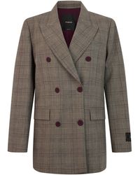 Pinko - Jacket Double-Breasted Jacquard-Bordeaux- Polyester - Lyst