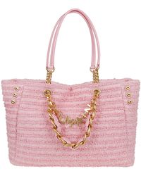Balmain - 1945 Soft Cabas-Raphia Tweed Effect - Lyst