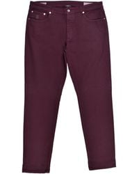 Brunello Cucinelli - Burgundy Cotton Casual Pants - Lyst