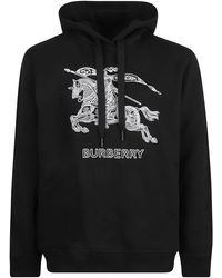 Burberry - Logo Embroidery Hooded Sweatshirt - Lyst