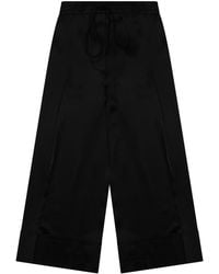 TOTEME - Wide-Leg Satin Drawstring Trousers Viscose - Lyst
