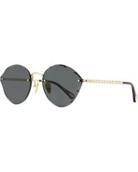 Chloé - Chloe Beveled Rimless Sunglasses Ch0253S 001-Bordeaux 58Mm Metal/Plastic (Acetate) - Lyst