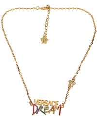 Versace - Tone Metal Necklace - Lyst