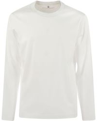 Brunello Cucinelli - Crew-Neck Cotton Jersey T-Shirt With Long Sleeves - Lyst