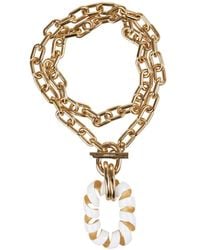 Rabanne - Double Xl Link Twist Necklace With Pendant - Lyst