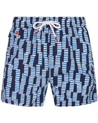 Kiton - Swim Shorts With Light Windsock Pattern - Lyst