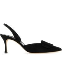 Manolo Blahnik - Suede Maysli Pumps - Lyst