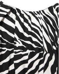 Dolce & Gabbana - Zebra Ruched Silk Mini Dress Elastane - Lyst
