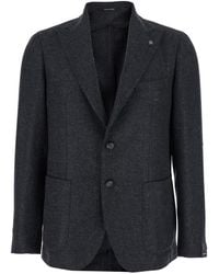 Tagliatore - Single-Breasted Jacket With Peak Revers - Lyst