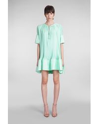 Lanvin - Dress In Green Polyester - Lyst