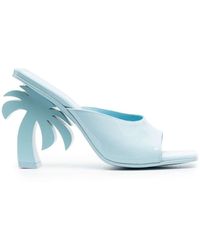 Palm Angels - 'palm Tree' E Mules With Palm Tree-shaped Heel In Leather Woman - Lyst