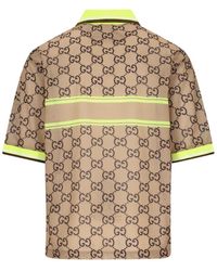 Gucci Elephant Print Polo Shirt in Natural for Men | Lyst