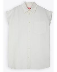 DIESEL - S-Simens Linen Blend Sleeveless Shirt - Lyst