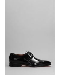 Santoni - Isogram Lace Up Shoes In Black Patent Leather - Lyst