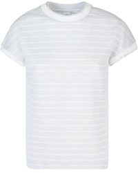 Eleventy - Striped Linen T-Shirt - Lyst