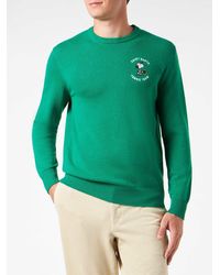 Mc2 Saint Barth - Crewneck Sweater With Snoopy Tennis Jacquard Snoopy - Lyst