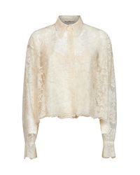 Ermanno Scervino - Ivory Embroidered Tulle Shirt With Matching Top - Lyst