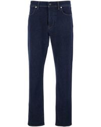 Stone Island - Jeans With Belt Loops And Logo Patch On The Rear - Lyst