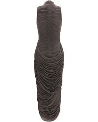 Magda Butrym - Draped High-Neck Midi Dress Cupro; Elastane - Lyst