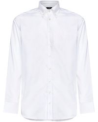 Etro - Cotton Button-Down Logo Shirt - Lyst