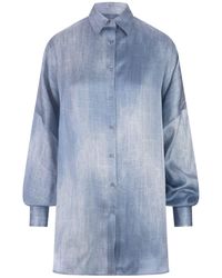 Ermanno Scervino - Jeans Printed Satin Over Shirt - Lyst