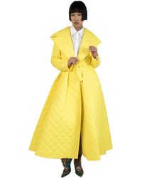 Sara Battaglia Quilted Coat - Yellow