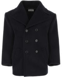 Saint Laurent - Wool Oversize Coat - Lyst