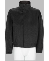 Lardini - High-Neck Wool Bomber Jacket Virgin - Lyst