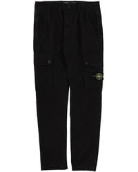 Stone Island - Cargo Pants With Logo Patch Cotton Trousers - Lyst