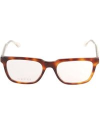 Gucci - Rectangular Frame Flame Effect Glasses - Lyst