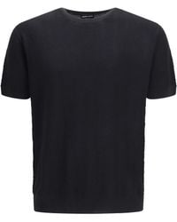 Giorgio Armani - Short-Sleeved Cotton And Silk Sweater - Lyst